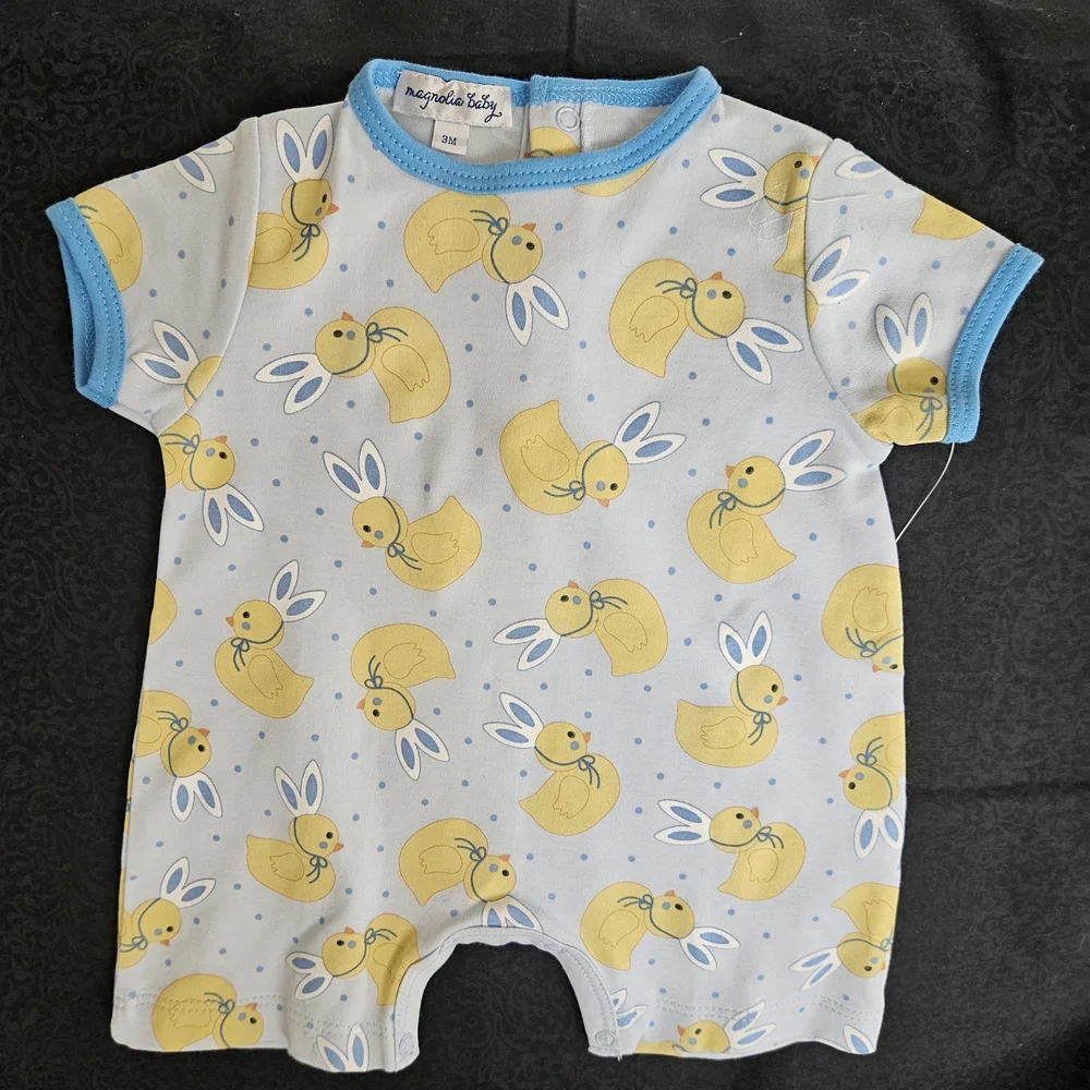 NWT "Mangnolia Baby Bunny Ears Printed Playsuit." 3 Months - Picture 2 of 8